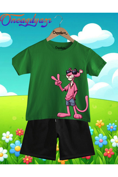 oneagılyazı CEPTE PAPATYA Štampano Oversize kroj Dječje šortseve T-shirt set