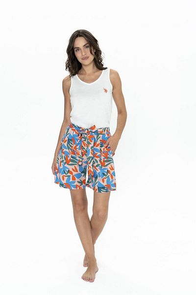 U.S. Polo Assn. Licensed New Season Women's Round Neck Athlete Shorts Set