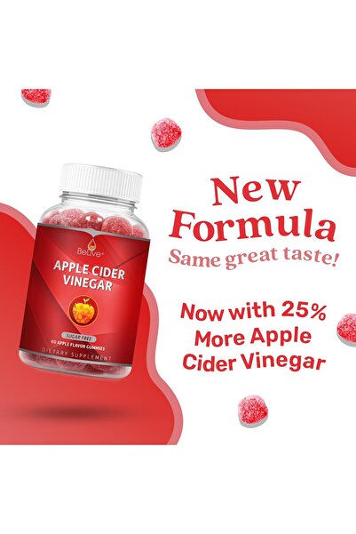 Belive Apple Cider Vinegar Gummies - Sugar-Free, Vegan, Keto, Non-GMO, Gluten-Free | 60 Ct