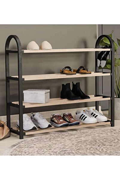 Home Portatif Ahşap Ayakkabılık 4 Bölmeli Düzenleyici