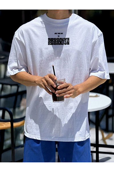 De Carte Jta Brooklyn Front Printed Unisex Oversize Crew Neck Seasonal T-Shirt