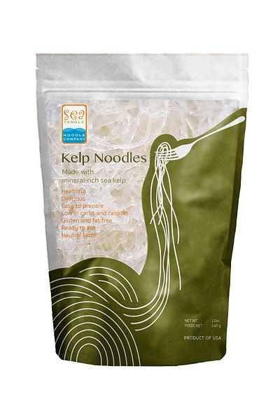 SEA TANGLE NOODLE COMPANY Sea Tangle Kelp Noodles (12oz) - Low Calorie, Gluten Free, Keto Noodle Substitute