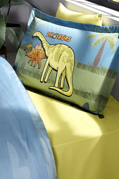 Özdilek Dino Zoo Tek Kişilik Lastikli Çarşaf Nevresim Takımı