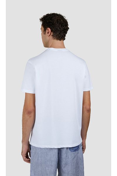 PAUL&SHARK Men's Regular Fit Printed Round Neck White T-Shirt 25411094 -010