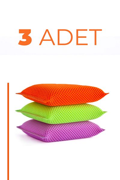 EverKlean Honeycomb Textured Dish Sponge Magic Practical Sponge 14X8 - 3 Pieces