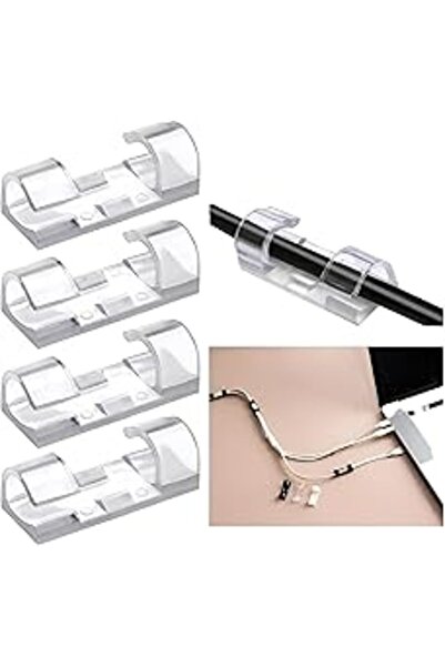 STOREMAX ايه ®   مجموعة مشابك منظم لاصقة لتنظيم الكابلات مكونة من 60 قطعة