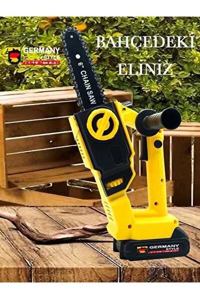 Germany Style Pro Kömürsüz Motor Otomatik Yağlamalı Mini Şarjlı Dal Budama Testeresi