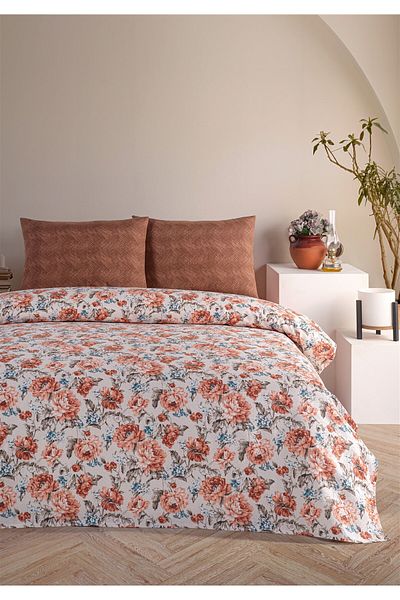 Evim 200X230 cm Soren Double Pique Set - Salmon Blue