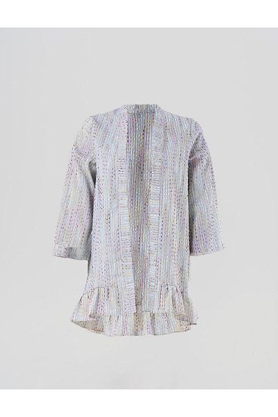 KYR Kimono cu fustă albastră - model cu volane