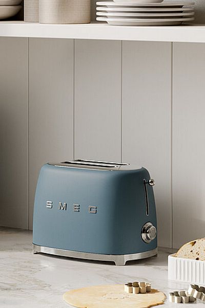 SMEG 50's Style Retro Mat Storm Blue 1X2 Toaster