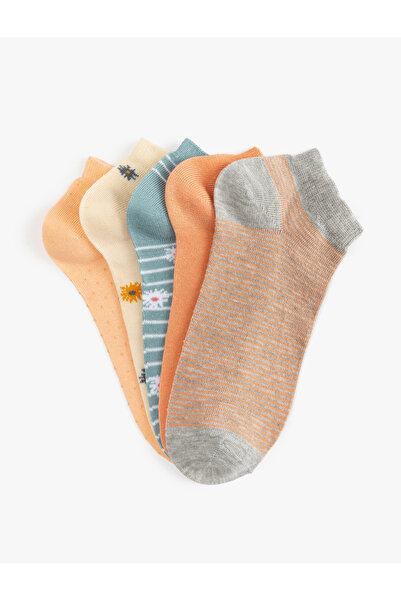 Koton Çiçekli 5'li Çok Renkli Patik Çorap Seti