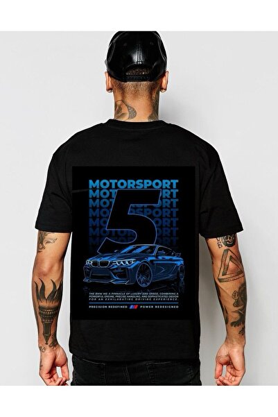 DEEFWEAR Black Motor Sport 5 Blue Printed New Season Oversize T-Shirt -Mingal...