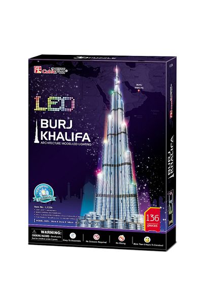 Cubic Fun 3D Puzzle Burj Khalifa - 136 Pieces with Battery Operated