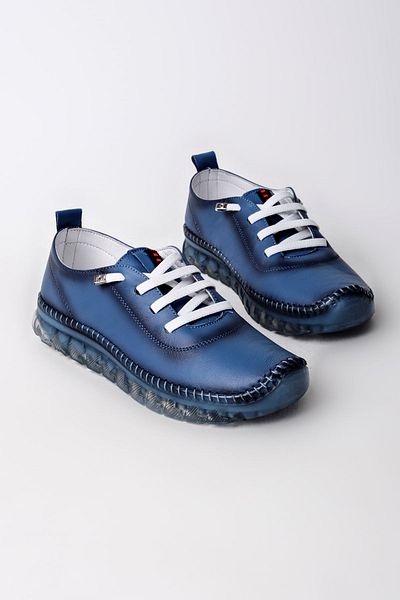 Lal Shoes & Bags Cindy Flat Pantofi de damă din piele naturală - albastru