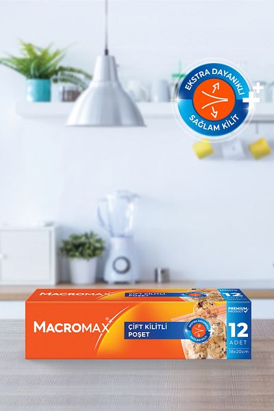 MACROMAX Extra Durable Double Lock Refrigerator Bag 12 Pieces