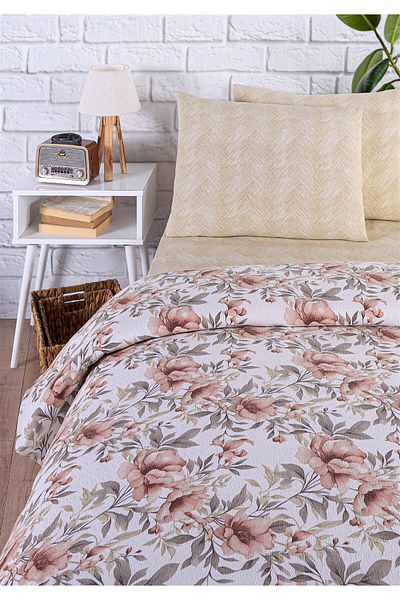 Evim Soren Double 200X230 cm Garden Salmon Set