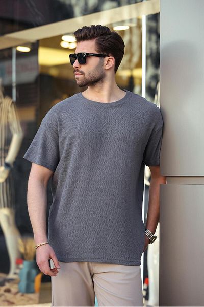 Madmext Ανδρικό μπλουζάκι Smoked Crew Neck Oversize E7134