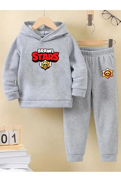 makiteks Unisex Σετ χειμερινής φόρμας - Κορίτσια και αγόρια 5-12 ετών Brawl Stars
