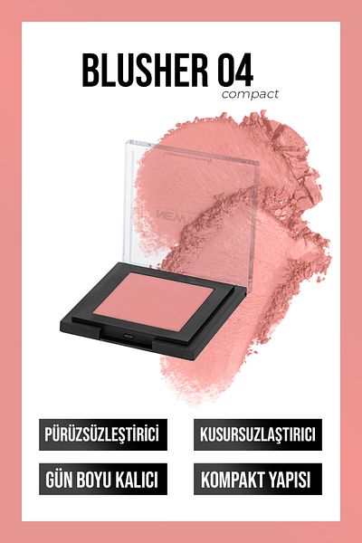 New Well Pink Powder Blush Blusher 04