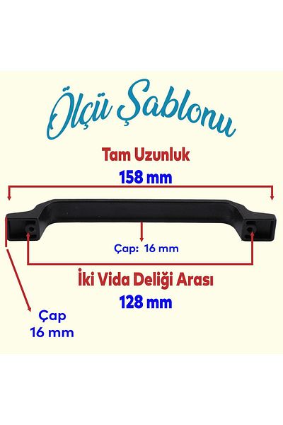 Badem10 Can Black (128 MM - 12,8 CM) Mobilier metalic Sertar de bucătărie Dulap dulap Mâner Mâner 10 buc