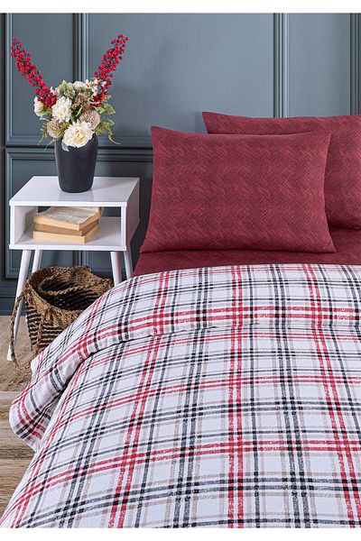 Evim Soren Double Pique Set 200X230 cm Canvas Red Black