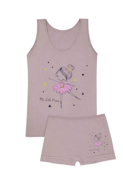 diamondstar Girl 3/12 Years Mixed Patterned Tank Top and Boxer Set
