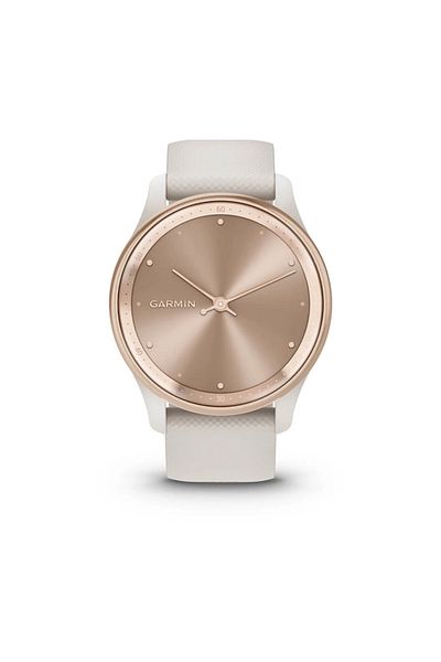 Garmin vívomove Trend - 40mm - Peach Gold Stainless Steel Bezel with Ivory Case and Silicone Band