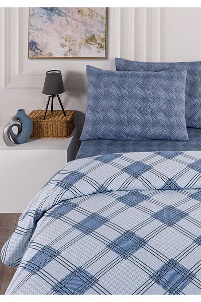 Evim Set Pique Single 160x230 cm Loren Indigo Blue