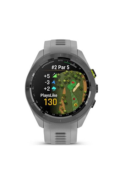 Garmin APPROACH S70 -42 MM - BLACK CERAMIC BEZEL WITH POWDER GRAY  SILICONE BAND