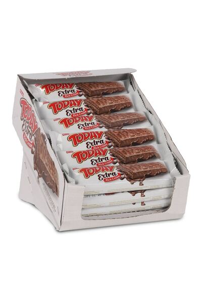 Elvan Today Extra Çikolata Kaplamalı Bol Kremalı Fındıklı Gofret 37 gr 24 Adet (1 KUTU)