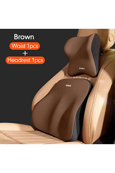 Choice بدلة بنية اللون E مسند رأس السيارة لدعم أسفل الظهر وسادة أسفل الظهر وس...