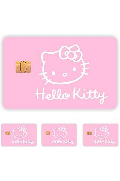NZM TİCARET Quart Accessory 4 Pieces Hello Kitty Card Skin Sticker Card Tag 4