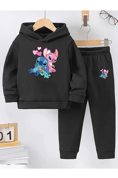 makiteks Set de trening pentru fete de iarnă 5 6 7 8 9 10 11 12 ani Lilo Stitch