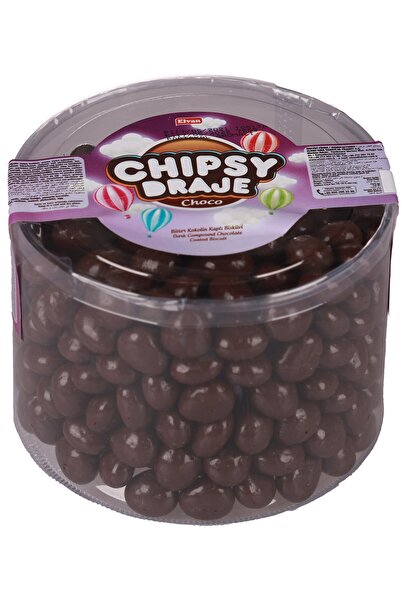 Elvan Bonbon Chipsy Portakal Aromalı Bitter Kakao Kaplı Bisküvi Draje 750 Gr. (1 PAKET)