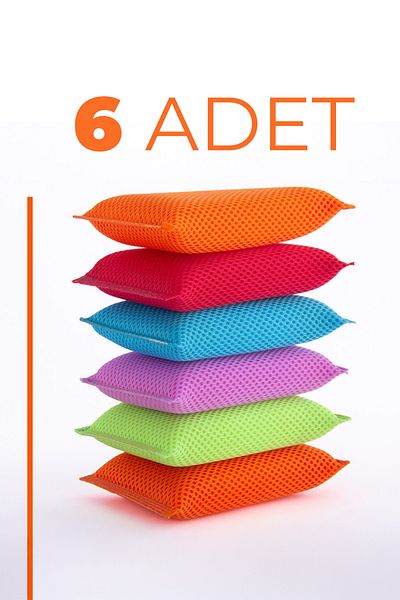 EverKlean Honeycomb Textured Dish Sponge Magic Practical Sponge 14X8 - 6 Pieces