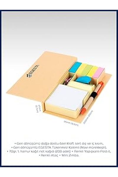 Take and Happy Recycled Multifunctional Colorful Adhesive Note Holder Set - Kraft