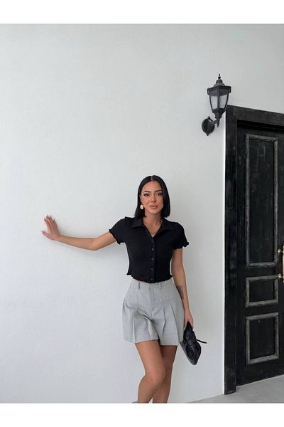 ARK MAĞAZALARI Crop Top cu nasturi pentru femei Design modern Noua adresă a eleganței