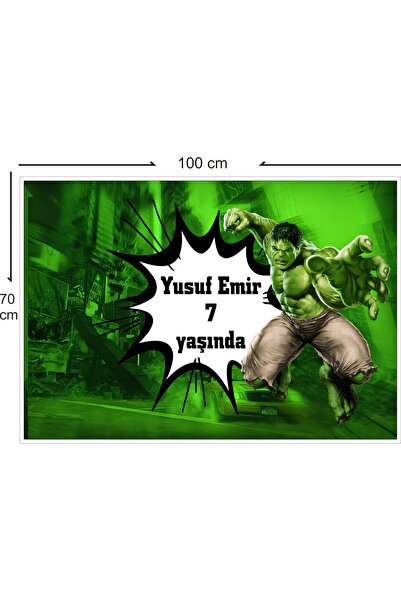 SUFİ DİJİTAL Sufi Dijital Hulk Temalı doğum günü Branda afişi 70x100 cm
