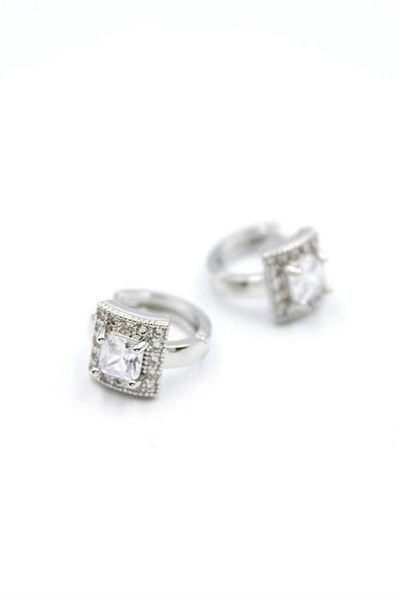 MENESSA Silver Jewelled Earrings
