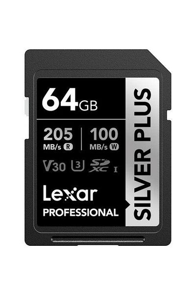 Lexar Professional 64Gb 205 Mb/S Silver Plus Sdxc Memory Card