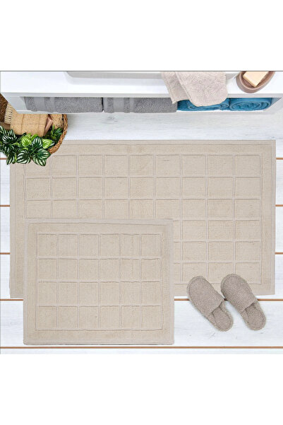 Evidea Covoraș de baie pătrat moale - Ecru 60x100 cm și 50x60 cm