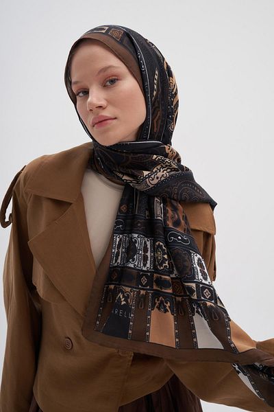 carell Deep Bitter Brown Early Silk Shawl
