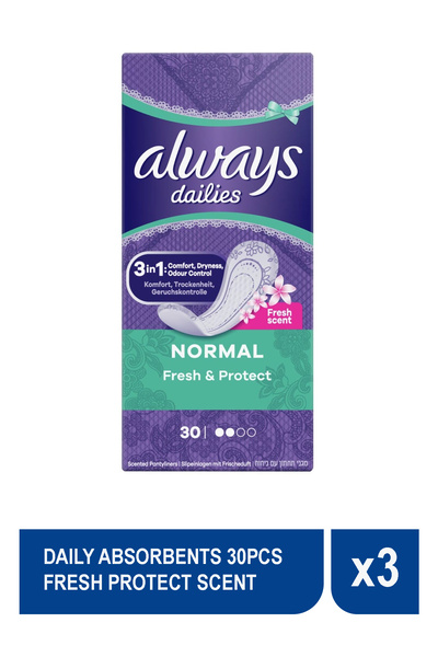 Always SET 3 BUCATI ABSORBENTE ZILNICE 30BUC FRESH PROTECT SCENT