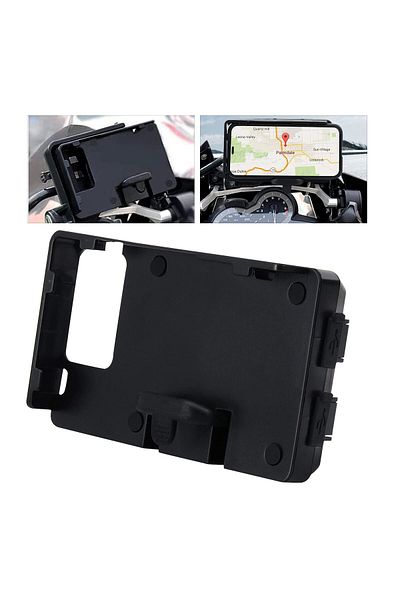 MDPROMCP حامل هاتف R1200GS وشاحن USB وحامل GPS لـ F700GS وF800GS وR1250GS وAfrica Twin وشريط 12 مم