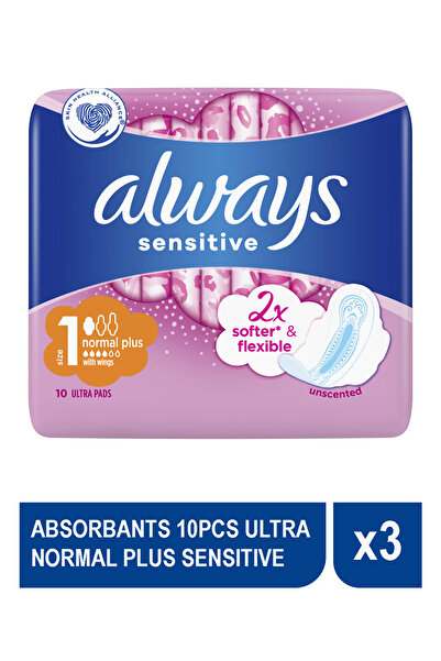Always SET 3 BUCATI ABSORBANTE 10BUC ULTRA NORMAL PLUS SENSITIVE