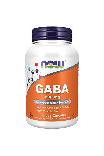 Now Foods GABA 500 mg + B-6, Natural Neurotransmitter, 100 Veg Capsules