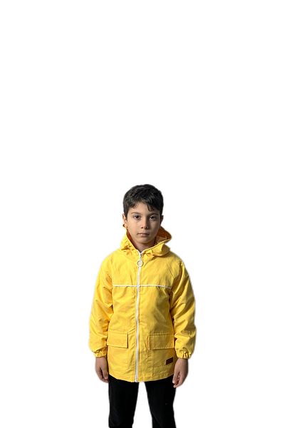 Merfer Hooded Raincoat Waterproof Yellow Cardigan Children's Clothing 5-6-7-8 Years