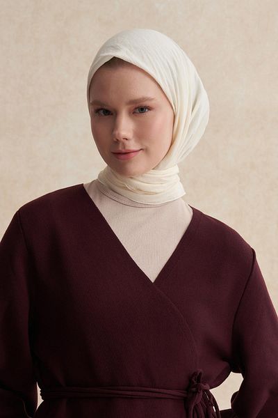 carell Organic Wrinkled Scarf Pearl