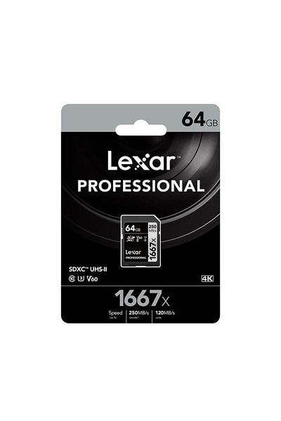Lexar 64Gb 1667X Sd Uhsı V60 250Mb/S Memory Card