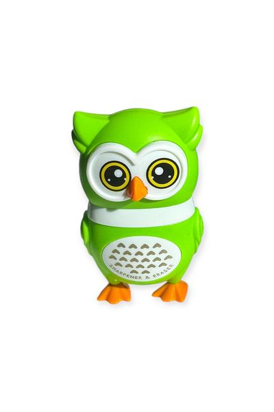 Polin Cute Owl Pencil Sharpener with Eraser